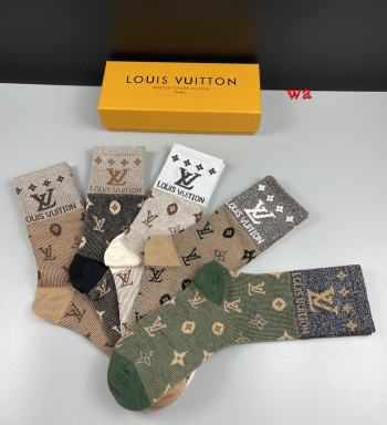 2022年秋冬新作ルイヴィトン ブランド 新品靴下5足セット