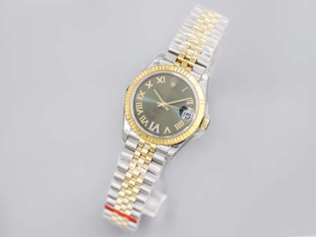 ロレックス女性 高品質31mm石英電池式腕時計