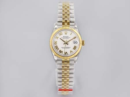 ロレックス女性 高品質31mm石英電池式腕時計