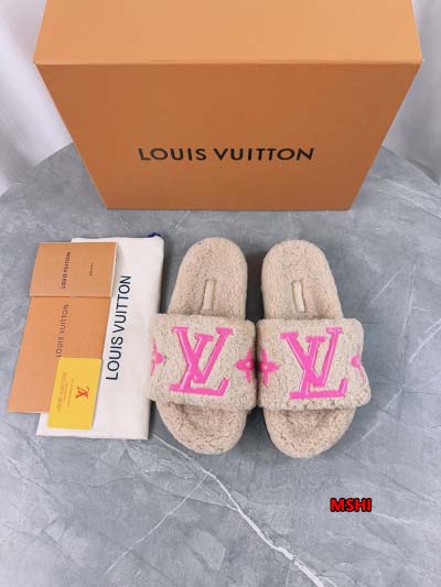 2024年原版復刻秋冬新作入荷ルイヴィトン女性 ウールのスリッパ mshi工場 SIZE:35-41