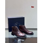 2024年9月30日早秋原版復刻新品入荷PRADA 牛革男性 ショートブーツLIUX工場
