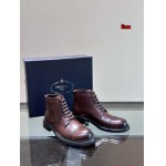 2024年9月30日早秋原版復刻新品入荷PRADA 牛革男性 ショートブーツLIUX工場