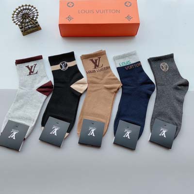 2024年秋冬新品人気 ルイヴィトン靴下一箱5足セット