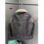 2024年新作原版復刻秋冬LOEWE 皮一体本革 ジャケットアウター   ag工場