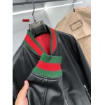 2024年新作原版復刻秋冬グッチ 本革 ジャケットアウター   ag工場