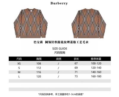 Burberry-バーバリーの丸首ニットジャカード柄のキャリ...