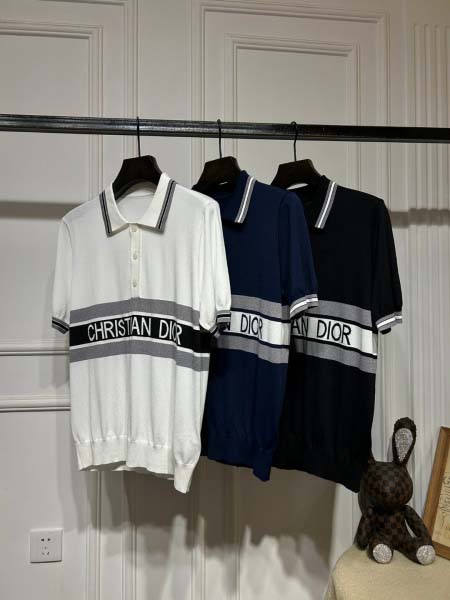2025年3月5日春秋高品質新品DIORニットの半袖Tシャツ...