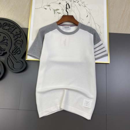 2025年4月21日入荷新作Thom Browneニット半袖 Tシャツ★誕生日プレゼント/結婚祝い/内祝い/贈り物/YI+YI工場M-3XL