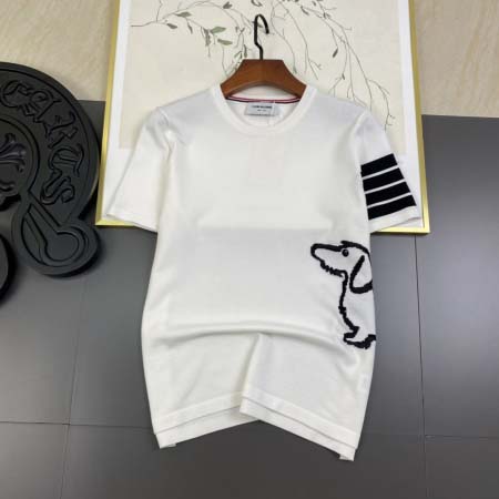 2025年4月21日入荷新作Thom Browneニット半袖 Tシャツ★誕生日プレゼント/結婚祝い/内祝い/贈り物/YI+YI工場M-XXL