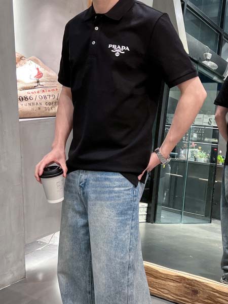 2025年4月21日入荷新作Prada半袖ポロシャツ★誕生日プレゼント/結婚祝い/内祝い/贈り物/YI+YI工場S-XXL