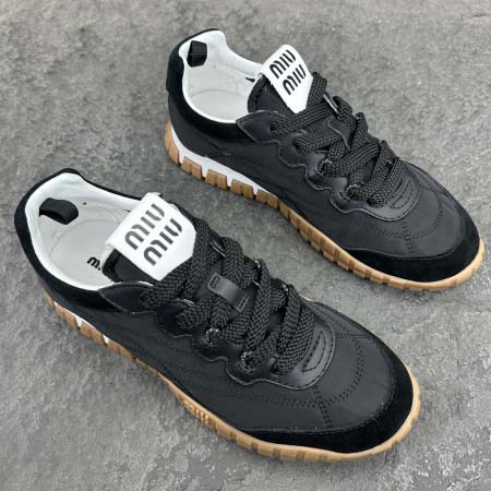 2025年4月22日入荷新品MiuMiu女性用原版復刻 ブランド靴本革製ギフト/誕生日/CT工場35-40