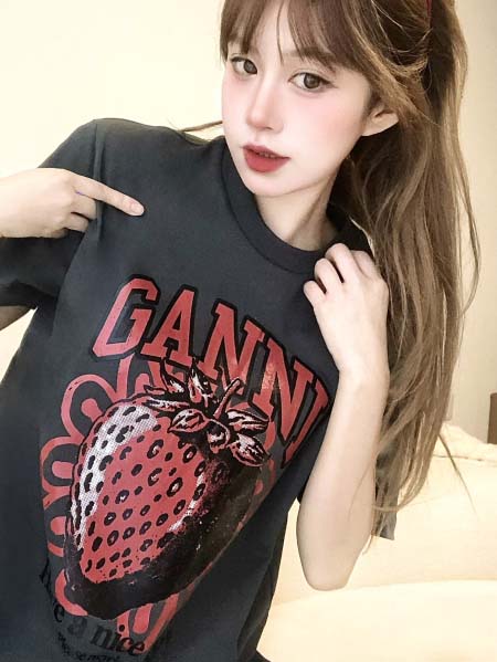 2025年5月1日入荷新作GANNI半袖 Tシャツ誕生日プレゼントの服/男女兼用/カップル服人気/R&B