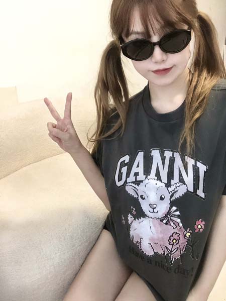 2025年5月1日入荷新作GANNI半袖 Tシャツ誕生日プレゼントの服/男女兼用/カップル服人気/R&B