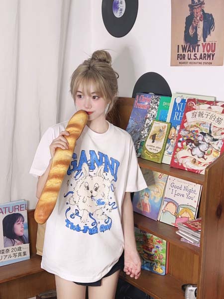 2025年5月1日入荷新作GANNI半袖 Tシャツ誕生日プレゼントの服/男女兼用/カップル服人気/R&B