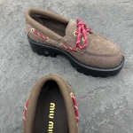 2025年4月22日入荷新品MiuMiu女性用原版復刻 ブランド靴本革製ギフト/誕生日/CT工場35-41