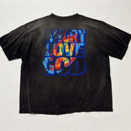 2025年5月17日入荷新作CACTUS PLANT FLEA MARKET x SAINT Mxxxxxx ANGRY LOVE GOD SS TEE-BLK 半袖 Tシャツ CPF高级品/人気/誕生日プレゼント/人気/ファッション/トレ