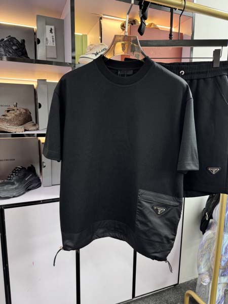 2025年5月20日入荷新作Prada半袖セット上下 原版复刻高級品香港の会社超厳選★入手困難/誕生日プレゼント/yinx工場M-XXXL