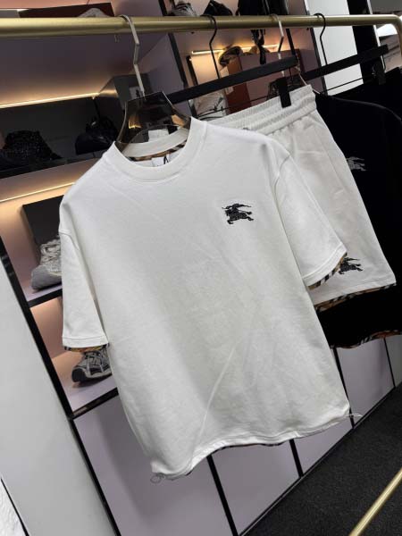 2025年5月20日入荷新作Burberry半袖セット上下 原版复刻高級品香港の会社超厳選★入手困難/誕生日プレゼント/yinx工場M-XXXL