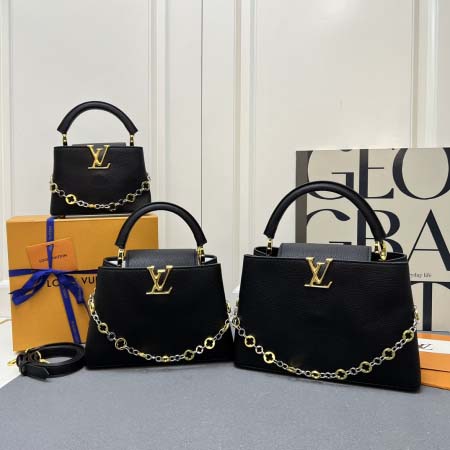 2025年5月29日入荷新作Louis Vuitton  M12938 M12937Capucines ChainOnYou Taurillon SIZE::27×18×9cmSIZE::31.5×20×11cmお安い/人気/革/バッグ/X