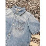 2025年5月7日入荷新作Louis Vuitton半袖のデニムシャツ 原版復刻限定品が人気で高級/fuke工場