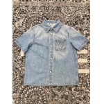 2025年5月7日入荷新作Louis Vuitton半袖のデニムシャツ 原版復刻限定品が人気で高級/fuke工場