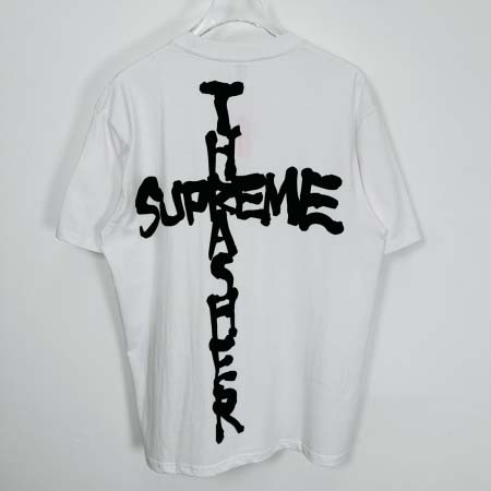 2025年6月13日入荷新作T SUPREME X THRASHER  FW24 CROSS TEE S-XL誕生日プレゼント/男女兼用/高品質/正規品と同じ人気/16工場