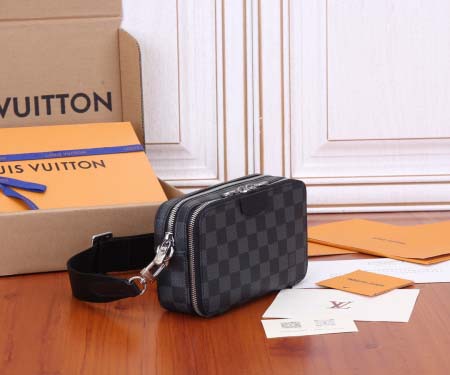 2025年6月26日入荷Louis Vuitton バッグ Alpha Wearable Damier Graphite :N60418:18.5CMx11CMx6.5CM 高品質人気の新作/誕生日プレゼント/SQ工場