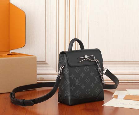 2025年6月26日Louis Vuitton バッグ Nano Steamer  Monogram Eclipse  Steamer Monogram Eclipse :M82774:15CMx18CMx7CM 高品質人気の新作/誕生日プ