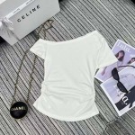 2025年6月18日入荷春夏新作Chrome hearts斜め肩 半袖 Tシャツ ファッション/誕生日プレゼント/贈り物 can工場