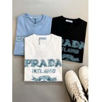 2025年7月1日入荷新作Prada半袖Tシャツ 高级品超厳選★入手困難/誕生日プレゼント/MF工場