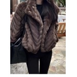 2025年11月18日入荷秋冬新作SAINT LAUREN* ミンクの羽毛の環境保護の毛皮の女の冬の短い金ですファッション/誕生日プレゼント/贈り物 can工場